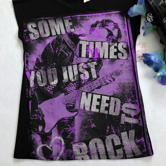 Total Girl NWT Black Graphic Shirt Girls L (10/12) - Picture 4 of 10